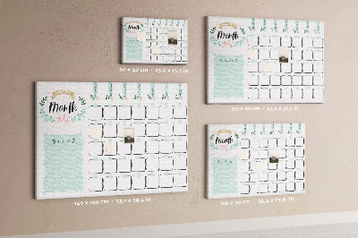 Cork memo board Monthly planner