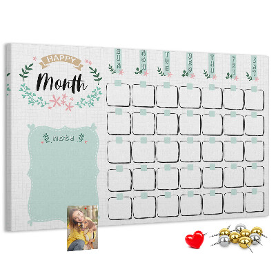 Cork memo board Monthly planner