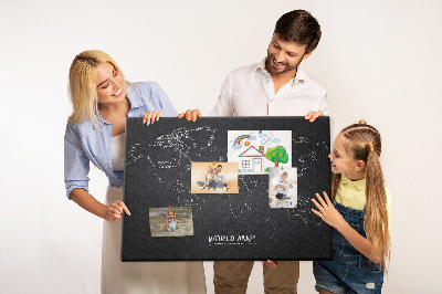 Cork board World map countries