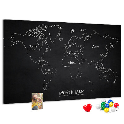 Cork board World map countries