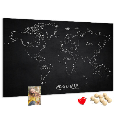 Cork board World map countries