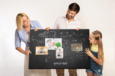 Cork board World map countries