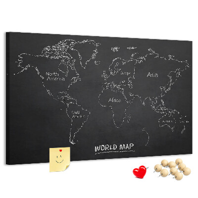 Cork board World map countries