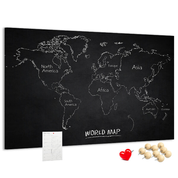 Cork board World map countries