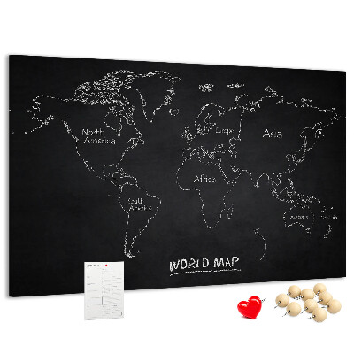 Cork board World map countries