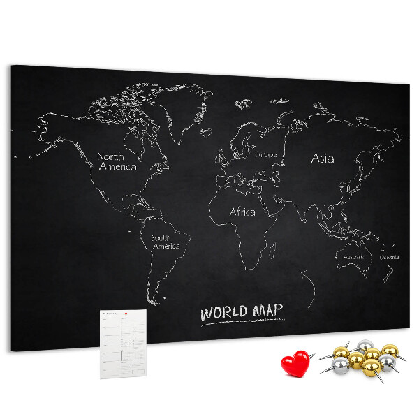 Cork board World map countries