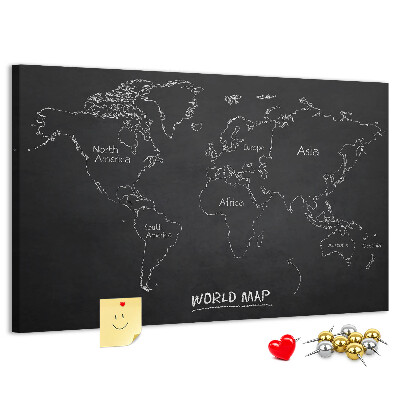 Cork board World map countries