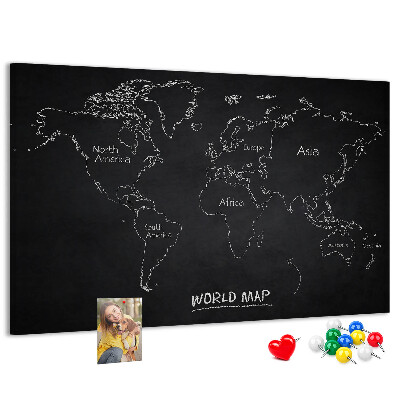 Cork board World map countries
