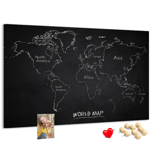 Cork board World map countries