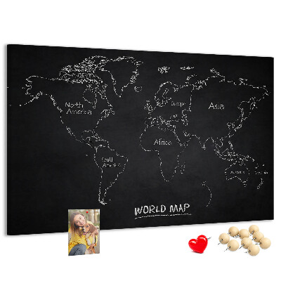 Cork board World map countries