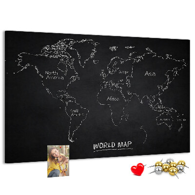 Cork board World map countries
