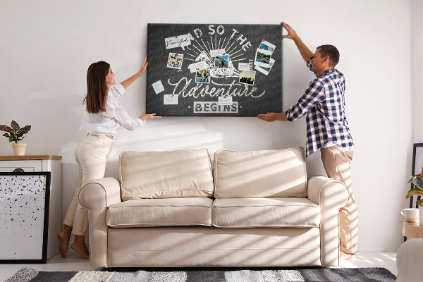 Cork memo board Adventure quote