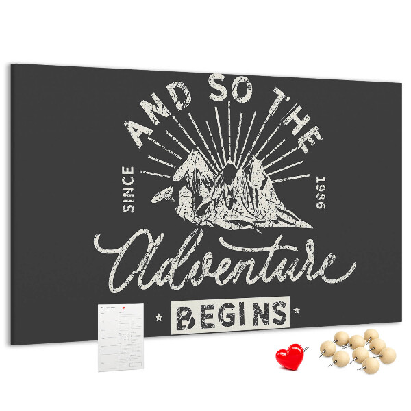 Cork memo board Adventure quote