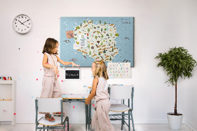 Cork display board Poland Animal Map