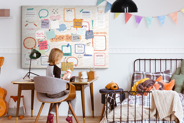 Cork board Colorful vision board