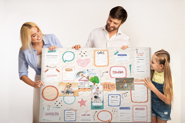 Cork board Colorful vision board