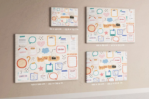 Cork board Colorful vision board