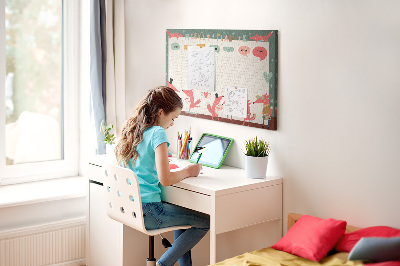 Cork display board Weekly planner for kids