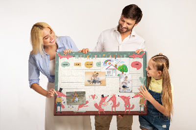 Cork display board Weekly planner for kids