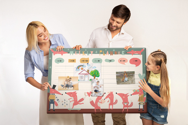 Cork display board Weekly planner for kids