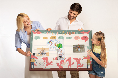Cork display board Weekly planner for kids