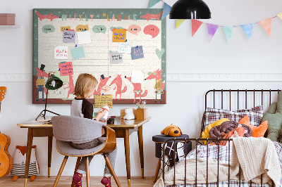 Cork display board Weekly planner for kids