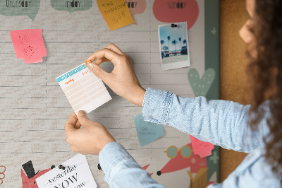Cork display board Weekly planner for kids