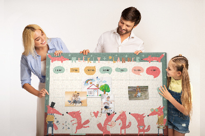 Cork display board Weekly planner for kids