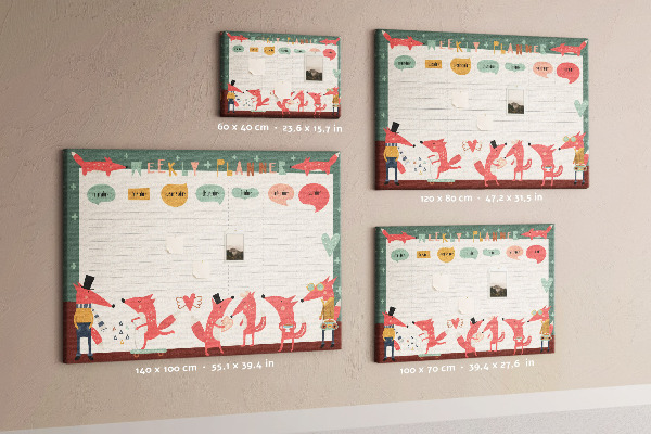 Cork display board Weekly planner for kids