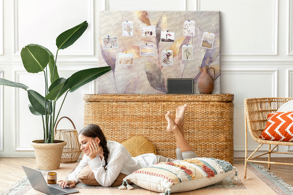 Cork board Watercolor plants