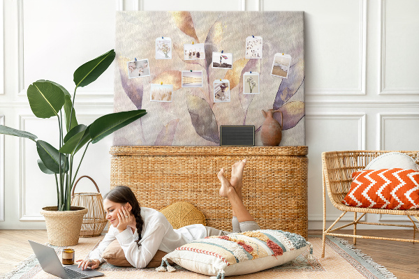 Cork board Watercolor plants