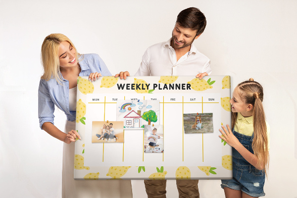 Cork memo board Lemons weekly planner