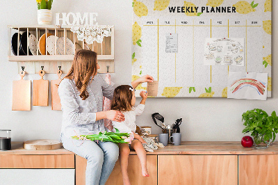 Cork memo board Lemons weekly planner