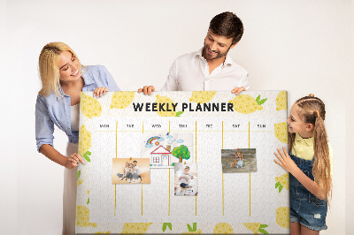 Cork memo board Lemons weekly planner