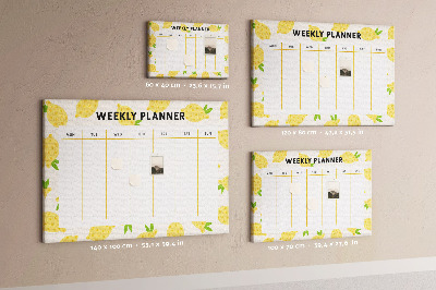 Cork memo board Lemons weekly planner