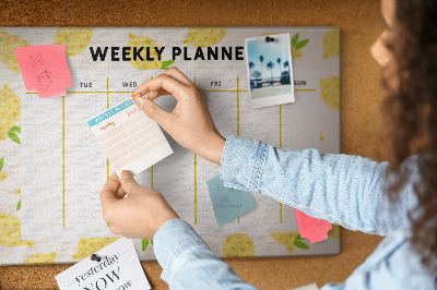 Cork memo board Lemons weekly planner