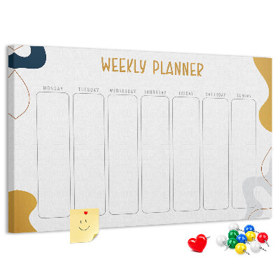Cork display board Weekly planner