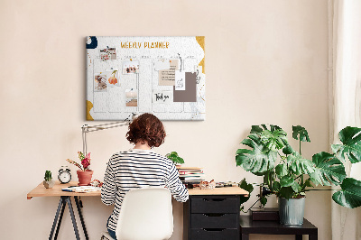 Cork display board Weekly planner
