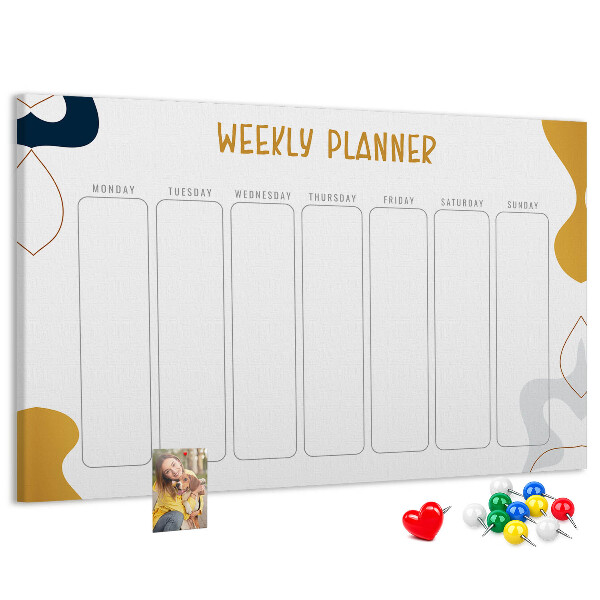 Cork display board Weekly planner
