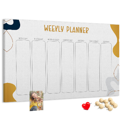 Cork display board Weekly planner