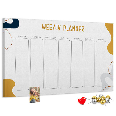 Cork display board Weekly planner