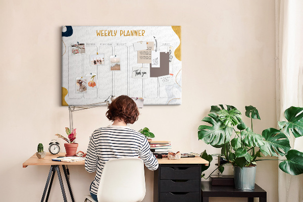 Cork display board Weekly planner