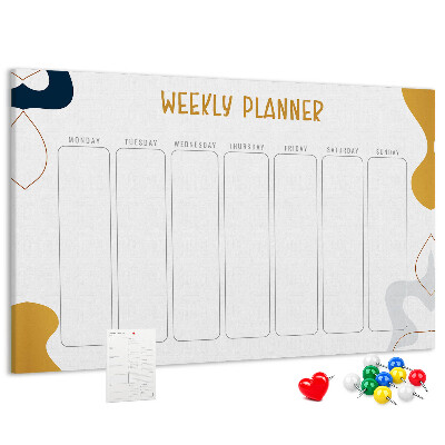 Cork display board Weekly planner