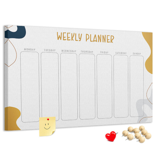 Cork display board Weekly planner