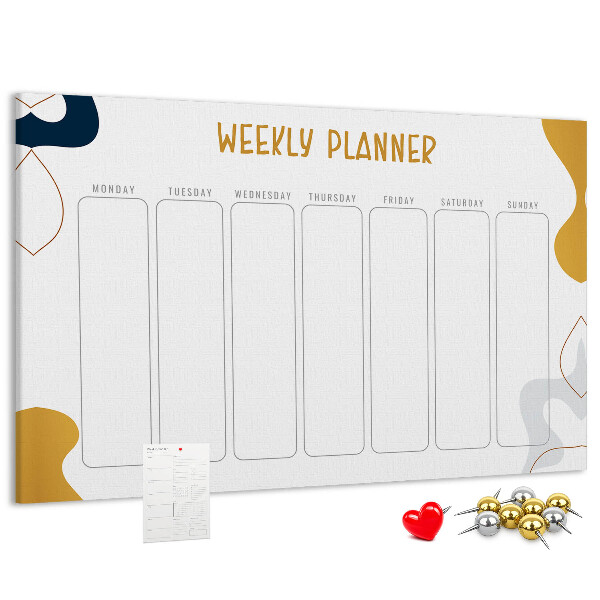 Cork display board Weekly planner
