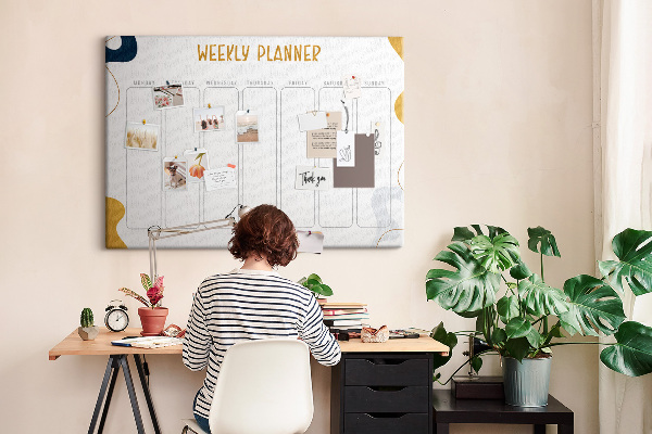 Cork display board Weekly planner