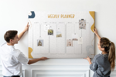 Cork display board Weekly planner