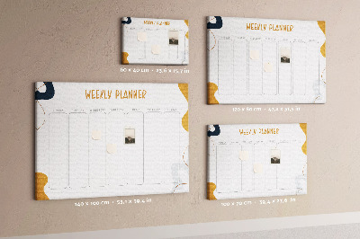 Cork display board Weekly planner