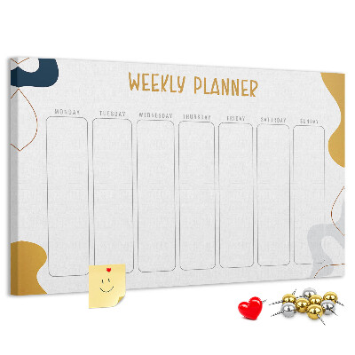 Cork display board Weekly planner