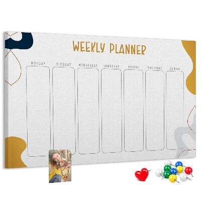 Cork display board Weekly planner